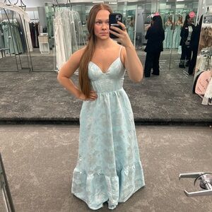 Elegant Blue Lace Women’s Dress